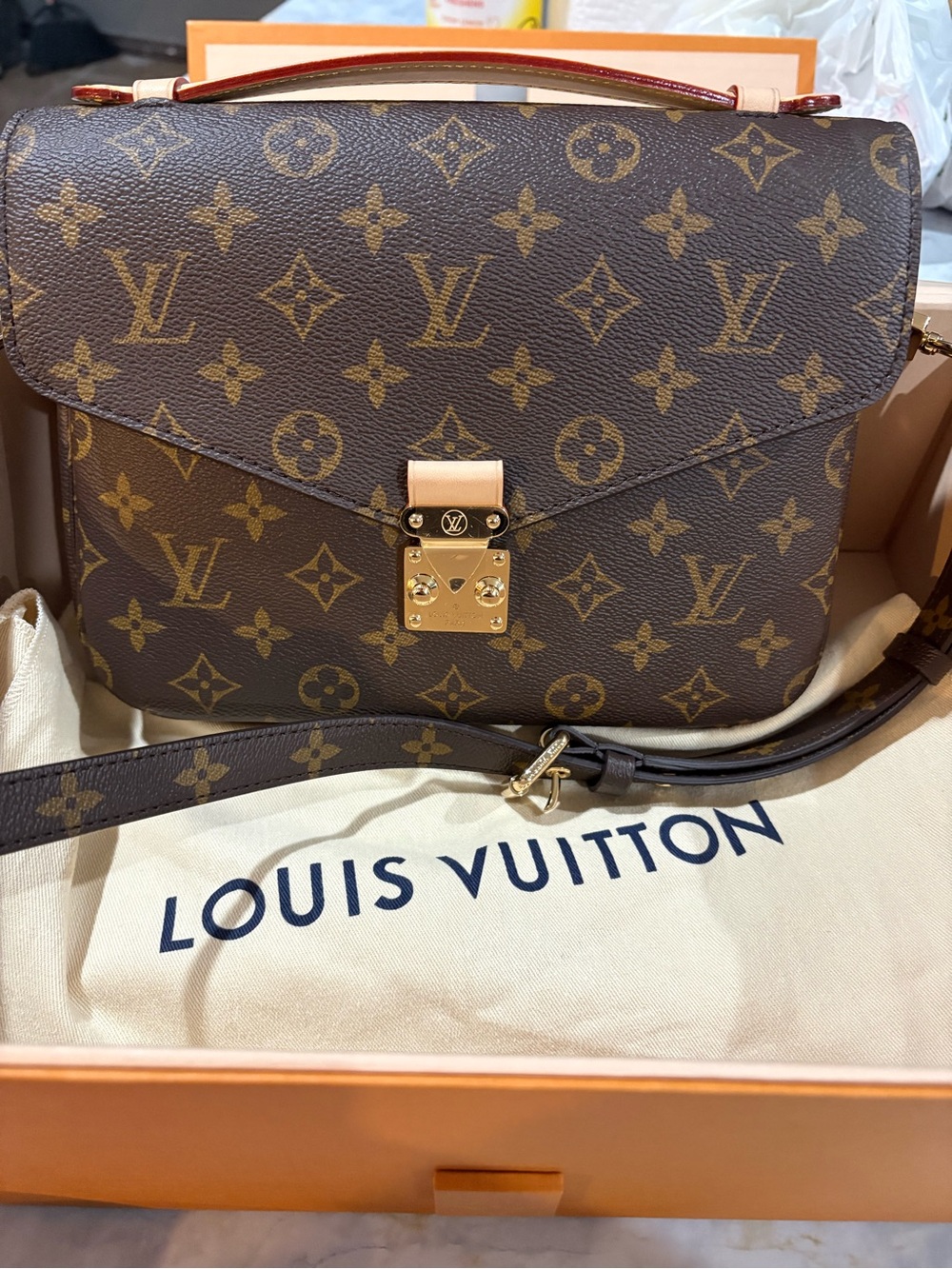 Louis Vuitton Brown Monogram Crossbody with Gold Hardware